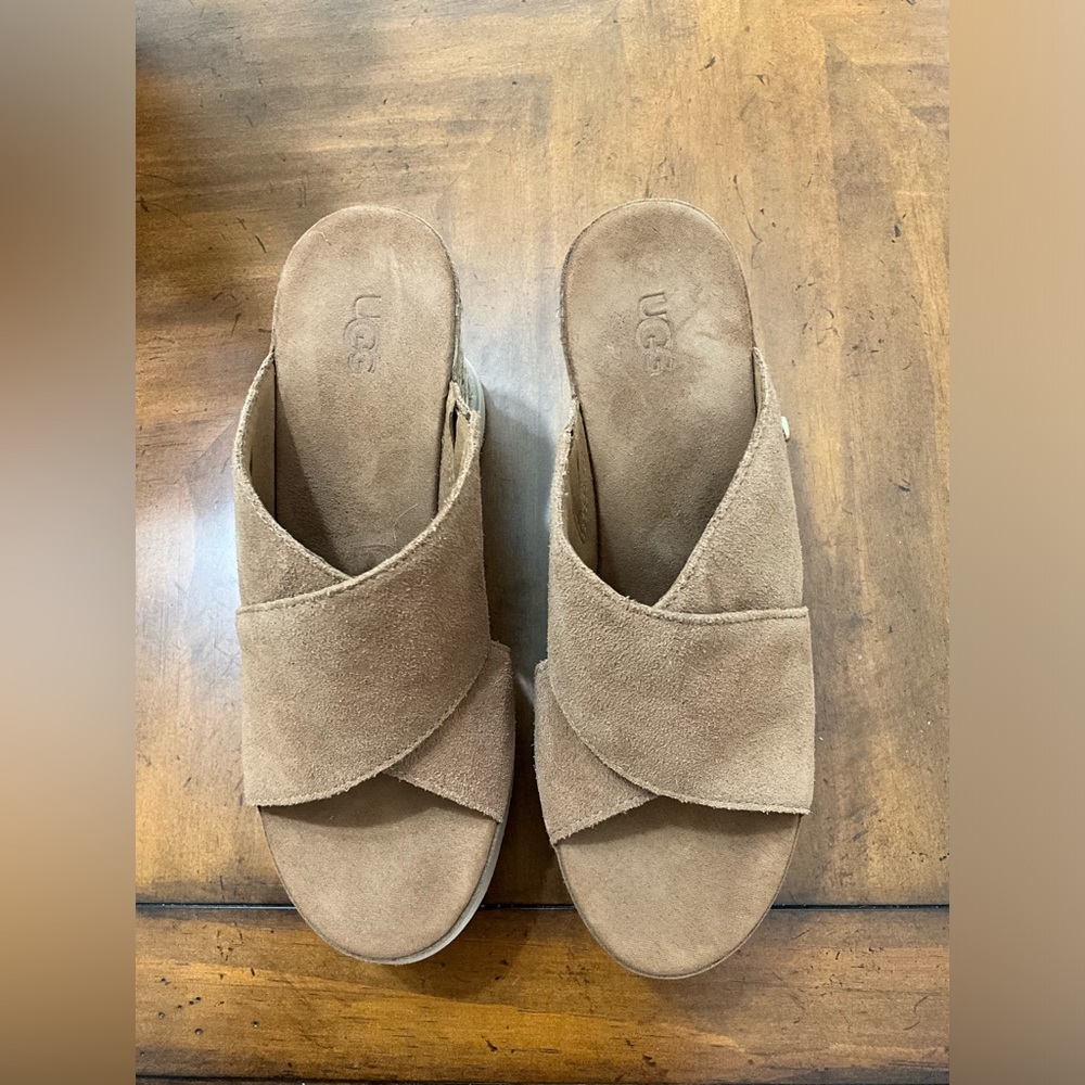 UGG Tan Suede Slide Sandals